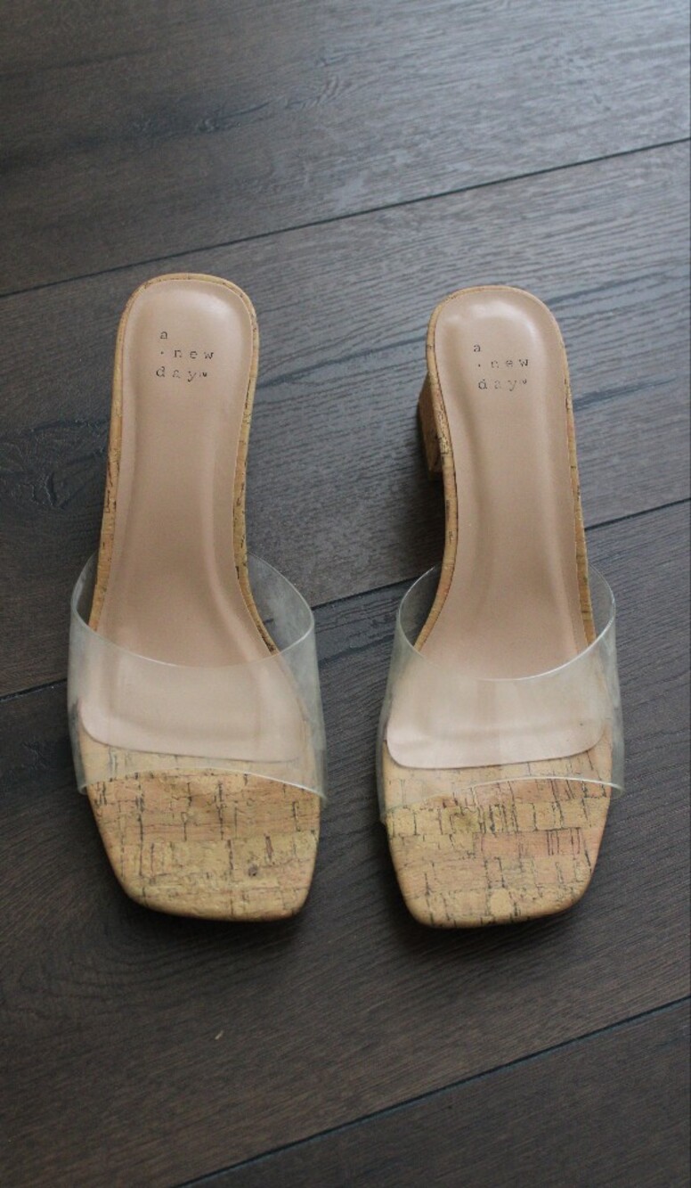 A New Day Clear Cork Block Heel Mule - Picture 4 of 10